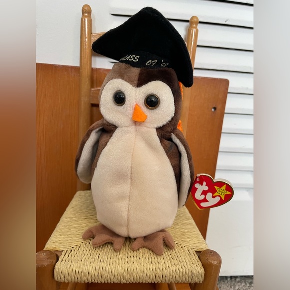 Ty Other - Ty Beanie Babies Wise The Owl 1998 Retired.Rare.Tag Errors. Stitching Error